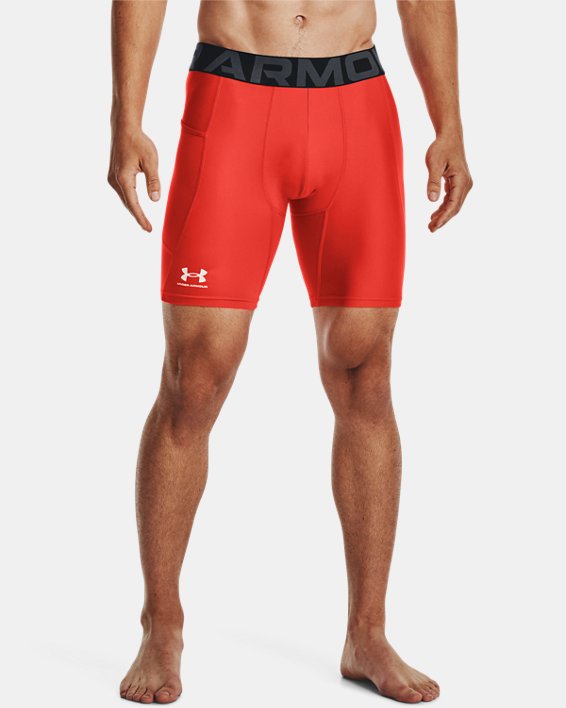 Men's HeatGear® Armour Compression Shorts, Orange, pdpMainDesktop image number 0